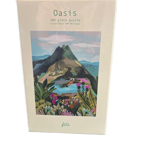 Fits Oasis Puzzle, Art by Rhi James, 500 Piece Sealed Frameable Nature Mountain - Picture 2 of 5